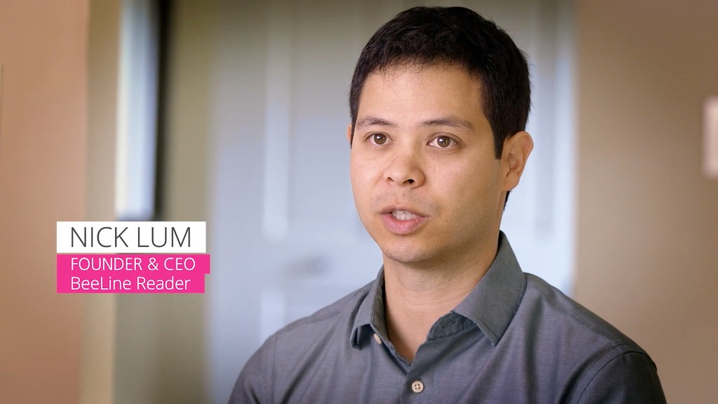 Nick Lum, founder of BeeLine Reader, speaking in a video interview